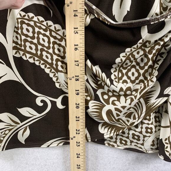 Vintage Womens Paisley Floral Wrap Top Sz Y2K Going Out Stretch USA Made - Picture 7 of 12